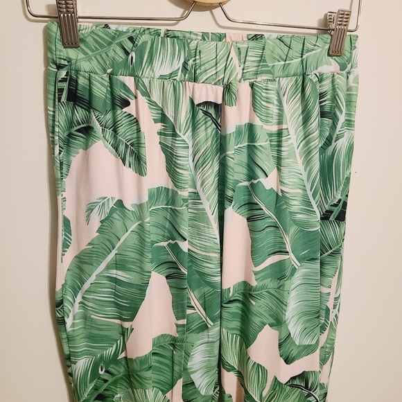 Ekouaer | Women's Leafy Green Printed Pajama or Lounge Pants (Size Small) - Picture 3 of 8